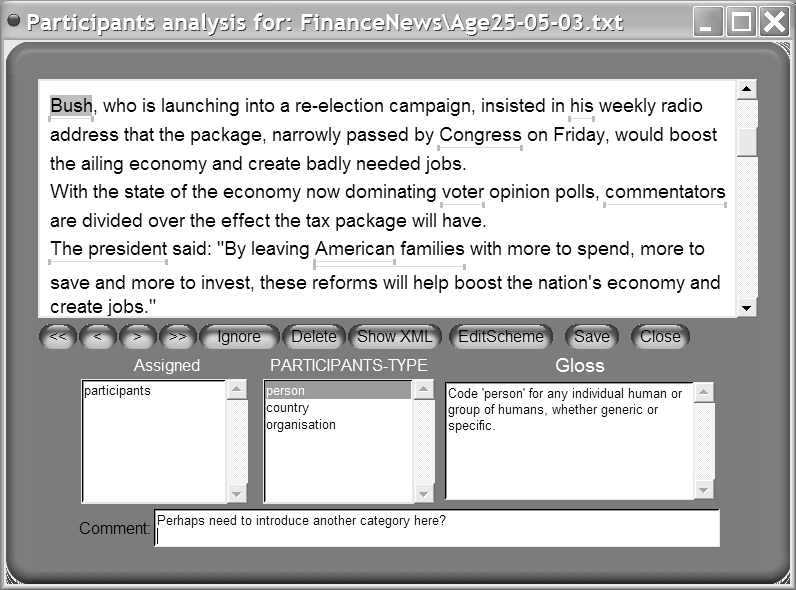 Screenshot of the UAM Corpus Tool